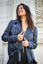 Load image into Gallery viewer, Boyfriend leather jacket, front view
