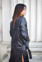 Load image into Gallery viewer, Boyfriend leather jacket, side and back view
