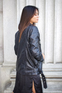 Boyfriend leather jacket, side and back view